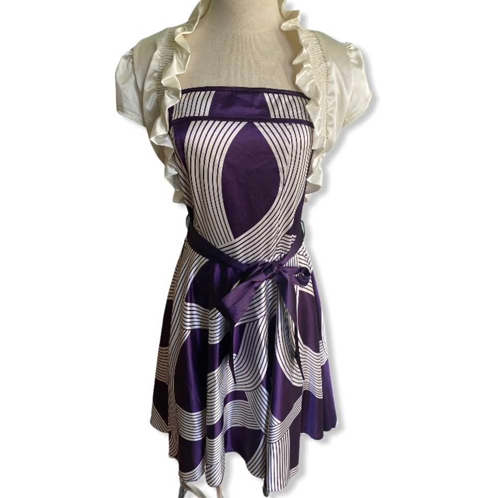 F.E USA Sleeveless Purple & White Dress
